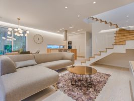 A modern living room with a sofa set